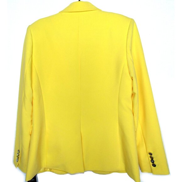 KARL LAGERFELD PARIS Women's One-Button Blazer Jacket Freesia Yellow NWT Sz 8 - Picture 3 of 4